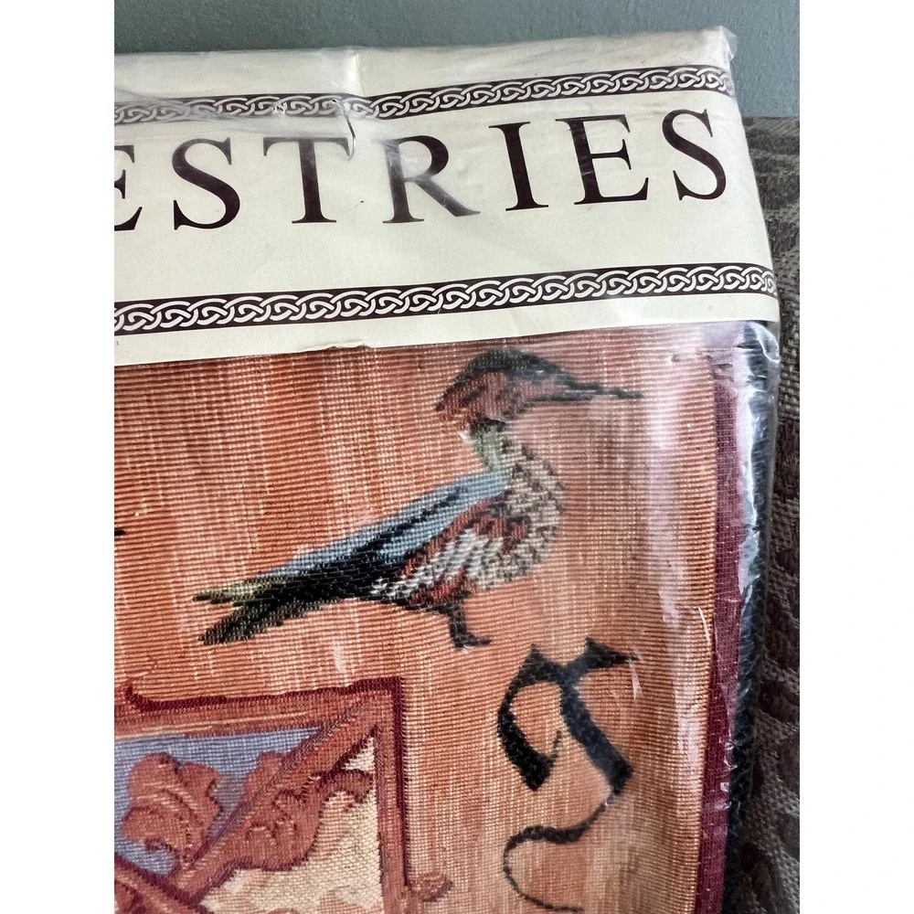 Historic Scotland Gothic Tapestry Pillow Cover Medieval Floral Rabbit Bird 19x19
